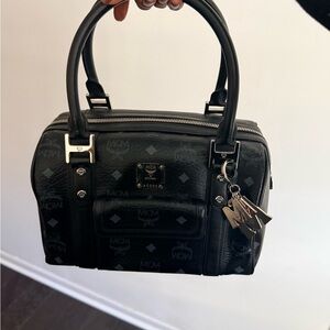 MCM Black Monogram Satchel